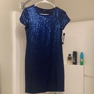 bebe Sparkling Blue Mini Dress
